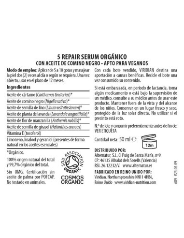 Viridian | 5 Repair Serum Bio 50ml