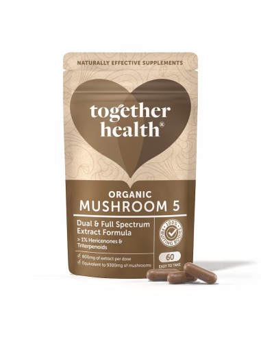 Together Health | Complejo de 5 Hongos Orgánicos 60 Cápsulas Vegetales