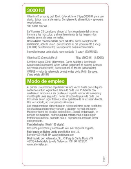 Better You | D3000 Vit.D spray oral 15ml