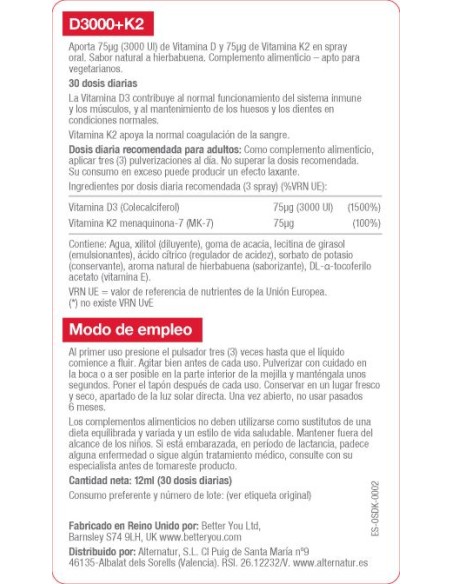 Better You | D3000+K2 spray oral 12ml