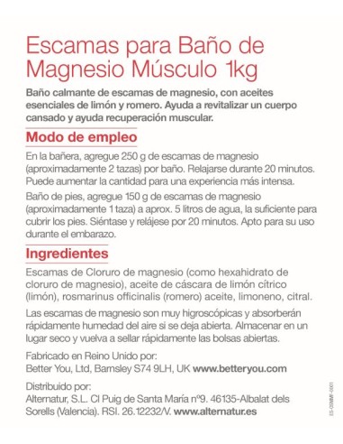 Better You | Escamas de Magnesio Músculo 1kg