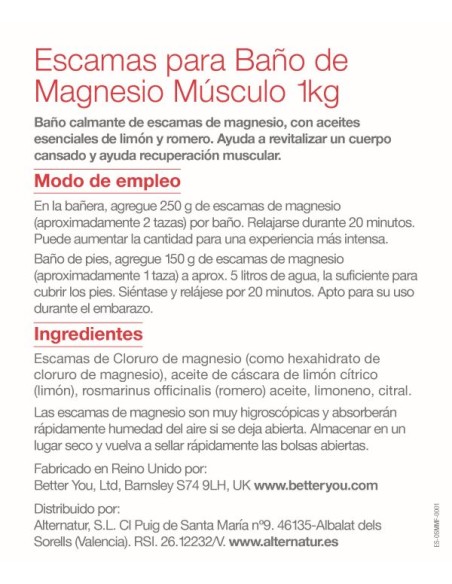 Better You | Escamas de Magnesio Músculo 1kg