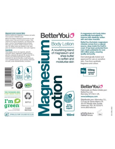 Better You | Magnesio Piel loción corporal 180ml