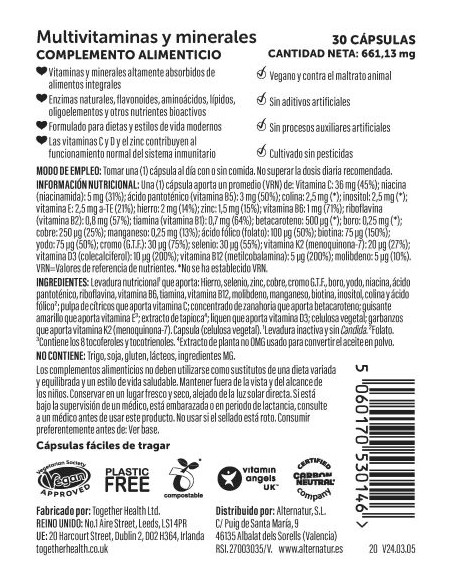 Together Health | Multi Vit y Minerales 30 Cápsulas Vegetales