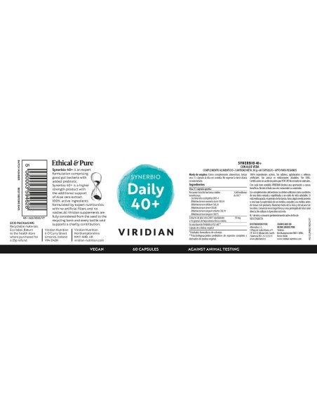 Viridian | Synerbio 40+ 60 Cápsulas Veganas