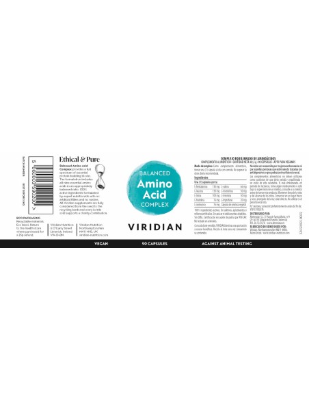 Viridian | Complejo equilibrado aminoácidos 90caps