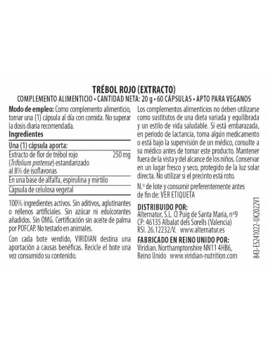 Trebol Rojo Extracto 60 Cápsulas Veganas