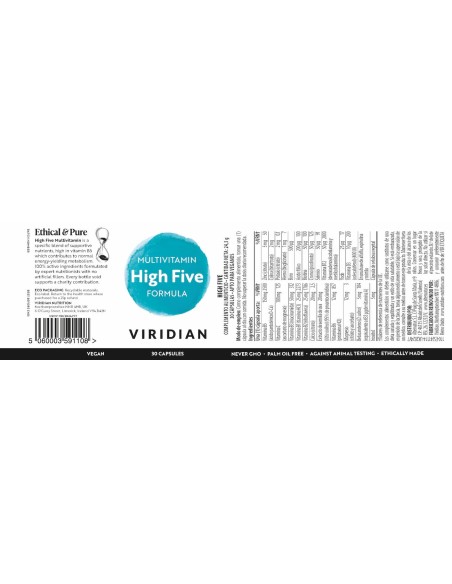 Viridian High Five Formula Multivitaminas y Minerales 30 Cápsulas Veganas