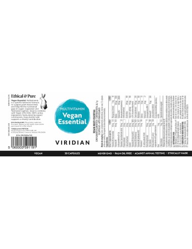  Viridian | Vegan Multi - Essential 30 cápsulas veganas