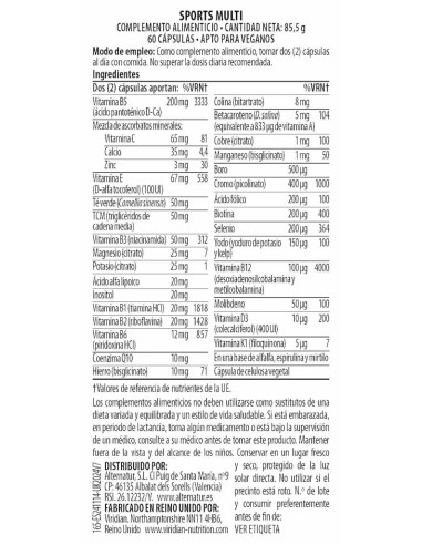 Viridian | Sports Multi 60 Cápsulas Veganas