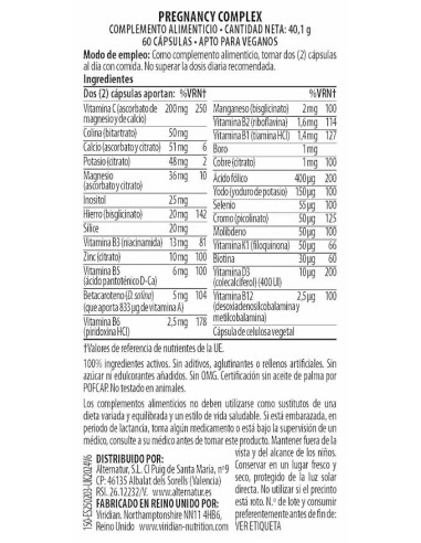 Viridian | Pregnancy Complex 60 Cápsulas Veganas