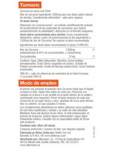 Better You | Turmeric Cúrcuma spray oral 25ml